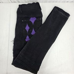 The Joker X Kryptic Jeans Black Distressed 34x33 Stretch Skinny Arkham Harley.